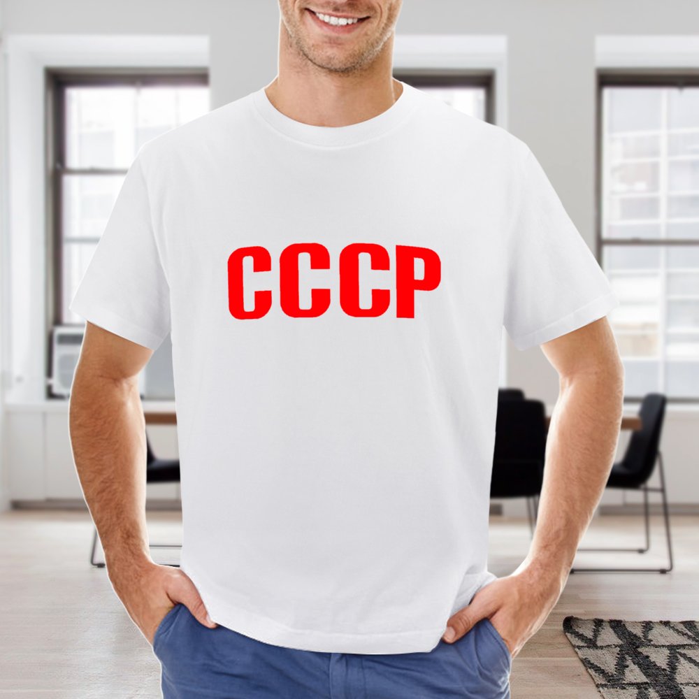 CCCP - Nové bavlněné módní tričko s krátkým rukávem, pánské letní volné topy s potiskem, 100% bavlna_voghion.com