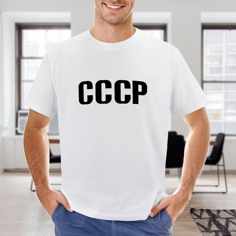 CCCP - Nové bavlněné módní tričko s krátkým rukávem, pánské letní volné topy s potiskem, 100% bavlna_voghion.com